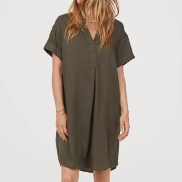 h&m olive dress